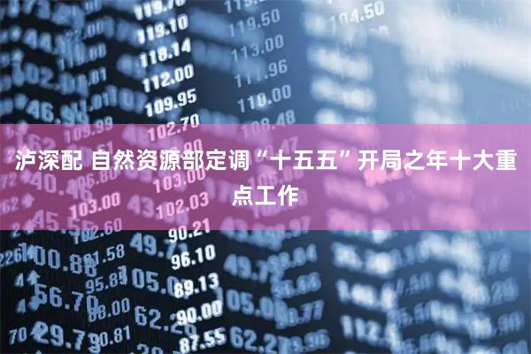 泸深配 自然资源部定调“十五五”开局之年十大重点工作