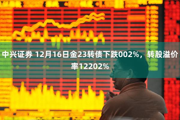 中兴证券 12月16日金23转债下跌002%，转股溢价率12202%